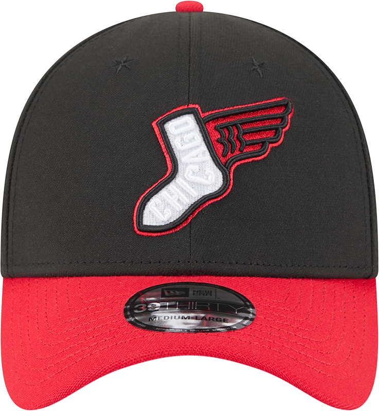 Chicago White Sox 2025 City Connect Alternate Black/Red New Era 39THIRTY Flex Fit Hat product image 2, provided for visual