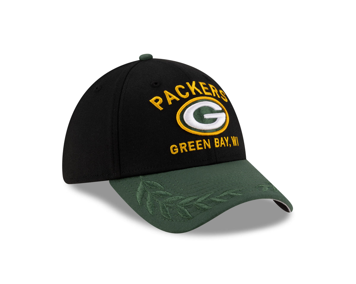 Green Bay Packers New Era 2025 NFL Draft Black 39THIRTY Flex Fit Hat for Men product image 3, provided for visual reference