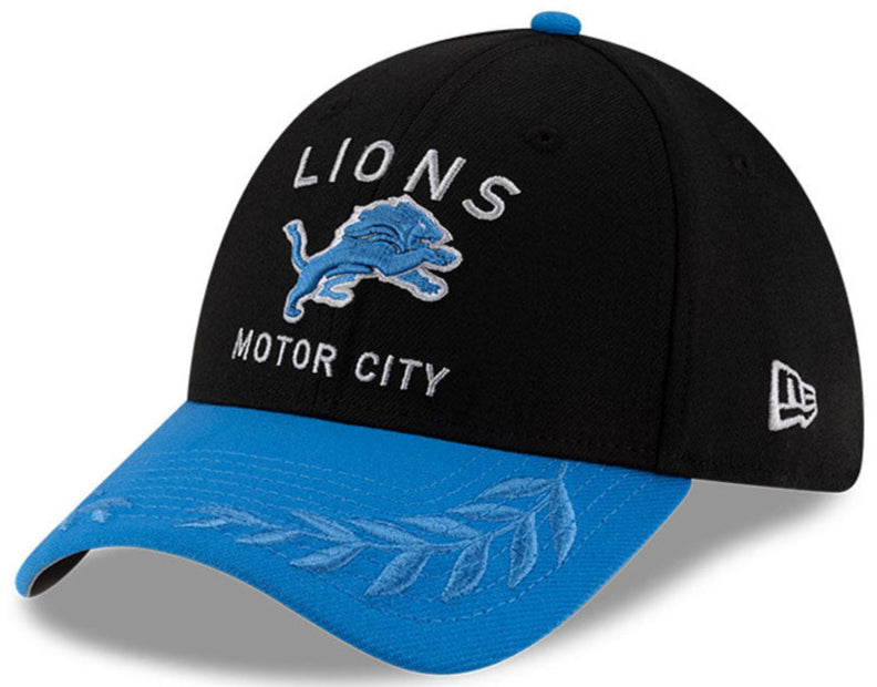 Detroit Lions New Era 2025 NFL Draft Black 39THIRTY Flex Fit Hat for Men product image 1, provided for visual reference and