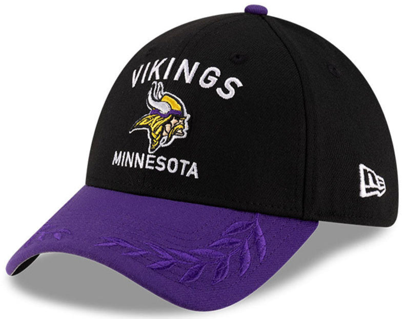 Minnesota Vikings New Era 2025 NFL Draft Black 39THIRTY Flex Fit Hat for Men product image 1, provided for visual reference