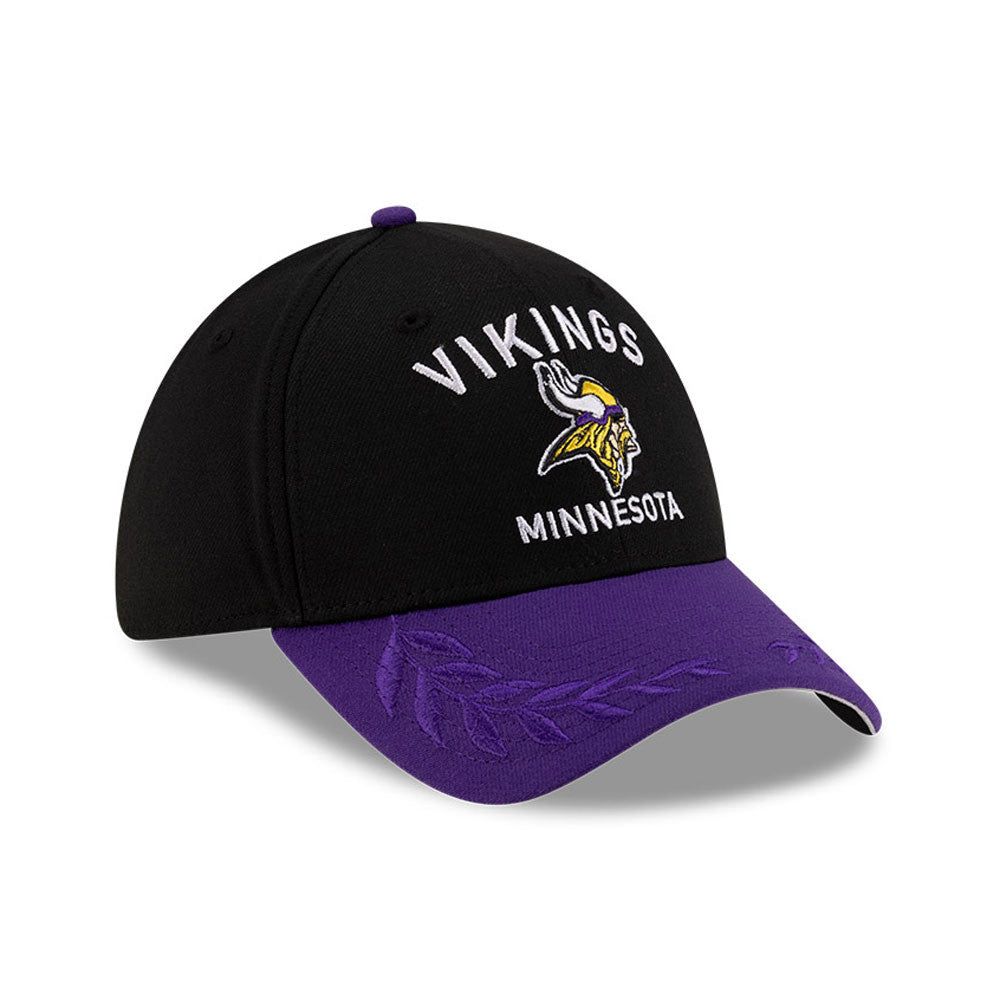 Minnesota Vikings New Era 2025 NFL Draft Black 39THIRTY Flex Fit Hat for Men product image 3, provided for visual reference