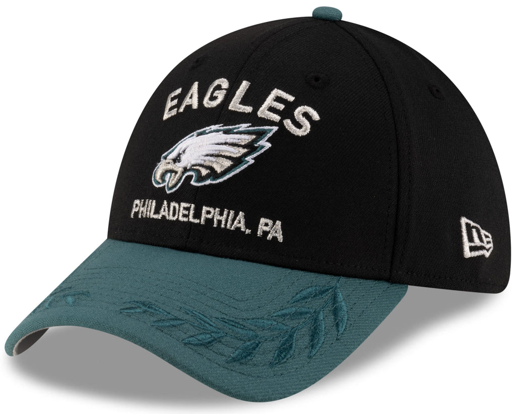 Philadelphia Eagles New Era 2025 NFL Draft Black 39THIRTY Flex Fit Hat for Men product image 1, provided for visual