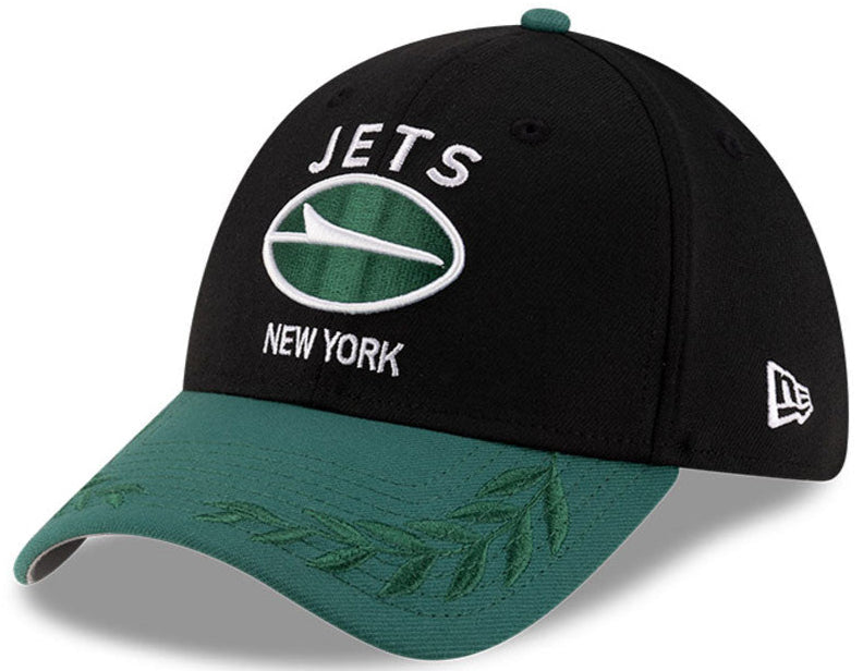 New York Jets New Era 2025 NFL Draft Black 39THIRTY Flex Fit Hat for Men product image 1, provided for visual reference and