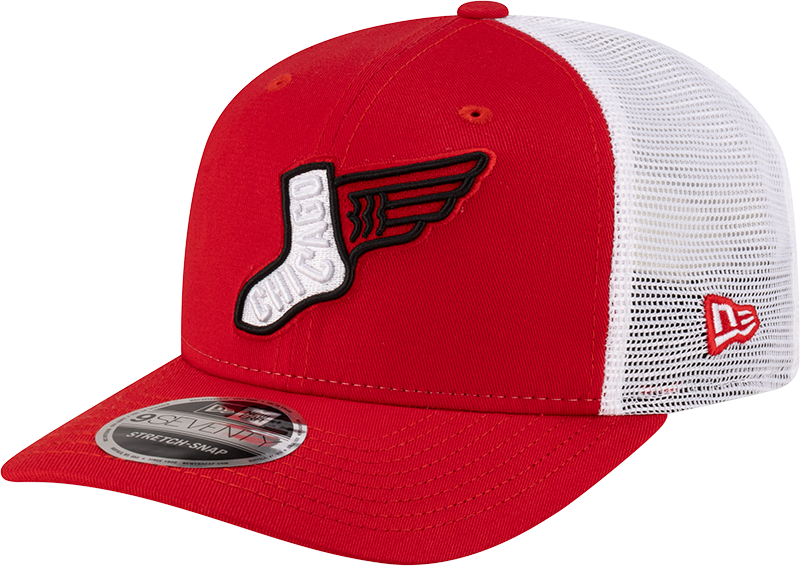 Chicago White Sox City Connect Red 9SEVENTY Trucker Adjustable Hat product image 1, provided for visual reference and