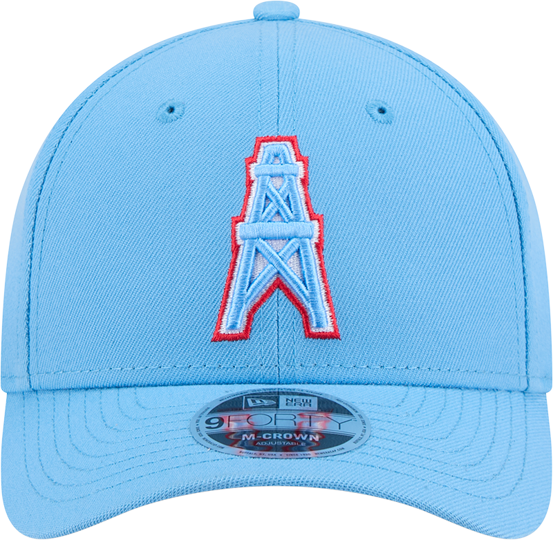 Houston Oilers New Era Baby Blue Primary 9FORTY M-Crown Adjustable Hat product image 2, provided for visual reference and