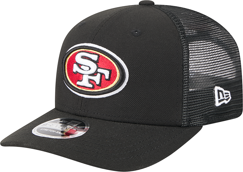 San Francisco 49ers New Era Black Trucker Primary 9SEVENTY Trucker Hat product image 1, provided for visual reference and
