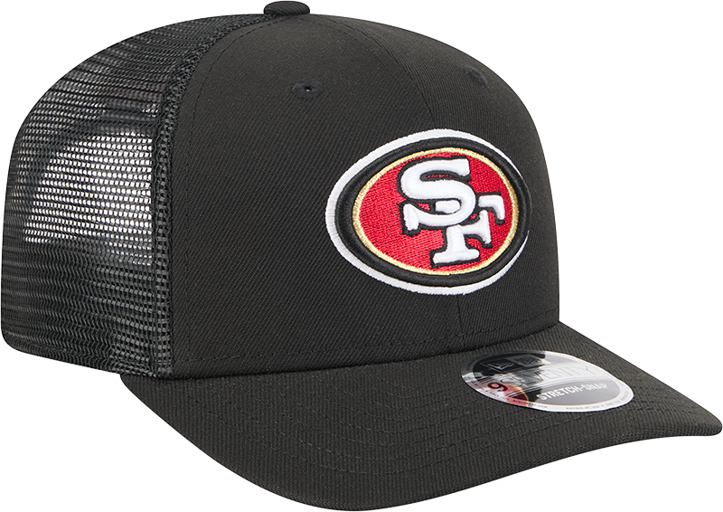 San Francisco 49ers New Era Black Trucker Primary 9SEVENTY Trucker Hat product image 3, provided for visual reference and