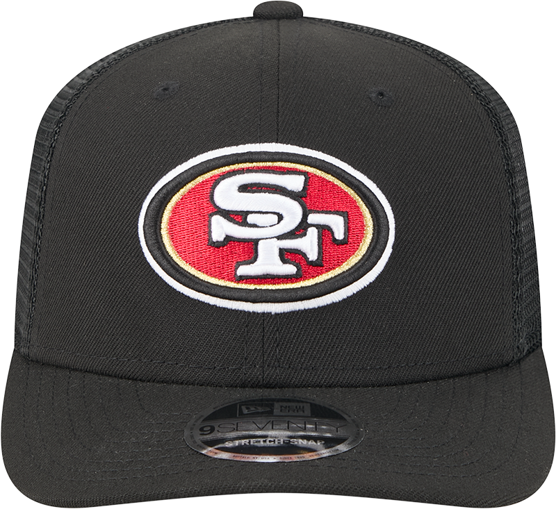 San Francisco 49ers New Era Black Trucker Primary 9SEVENTY Trucker Hat product image 2, provided for visual reference and