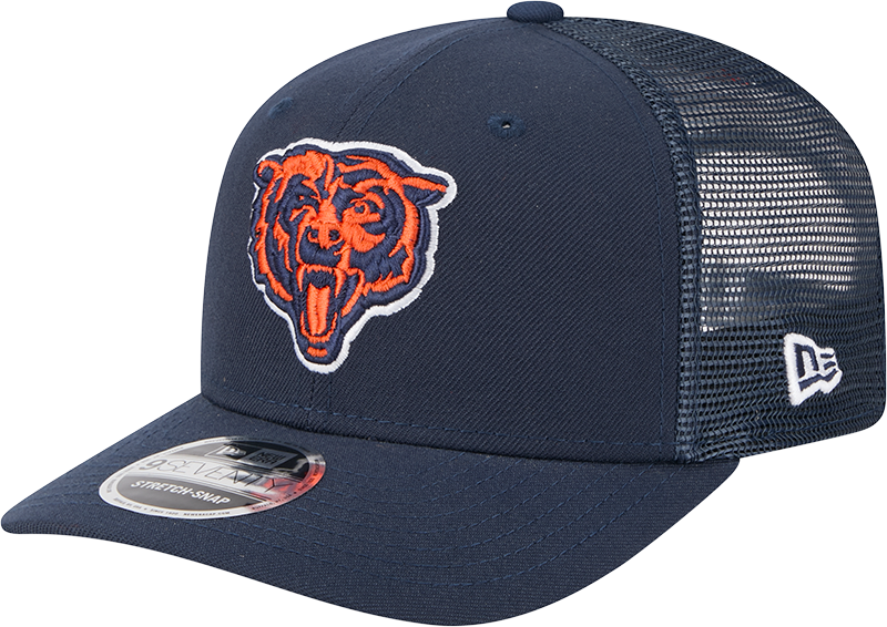 Chicago Bears New Era Navy Trucker Primary 9SEVENTY Trucker Hat product image 1, provided for visual reference and product