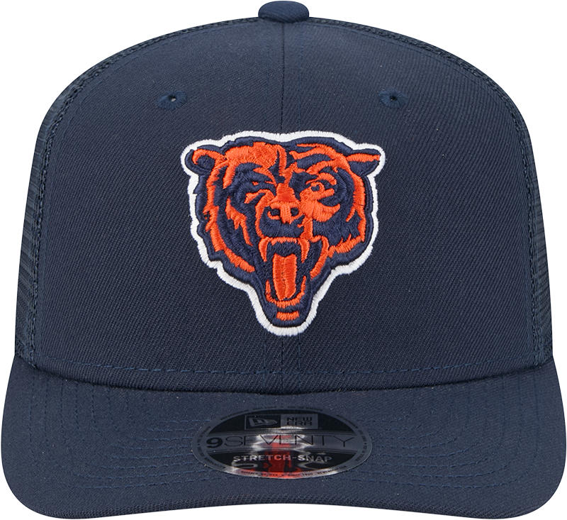 Chicago Bears New Era Navy Trucker Primary 9SEVENTY Trucker Hat product image 2, provided for visual reference and product