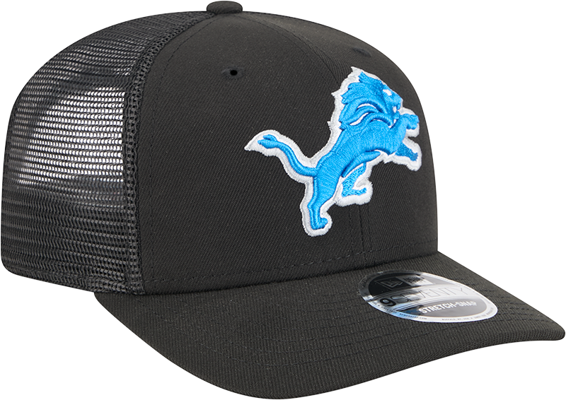 Detroit Lions New Era Black Trucker Primary 9SEVENTY Trucker Hat product image 3, provided for visual reference and product