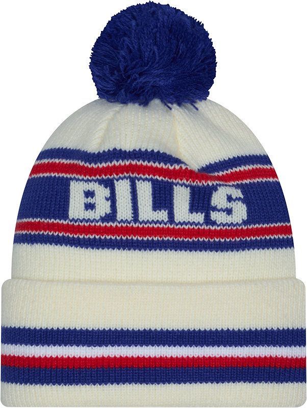 Buffalo Bills New Era Off White Knit Classic Cuffed Pom Knit product image 3, provided for visual reference and product