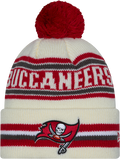 Tampa Bay Buccaneers 49ers New Era Off White Knit Classic Cuffed Pom Knit product image 1, provided for visual reference and