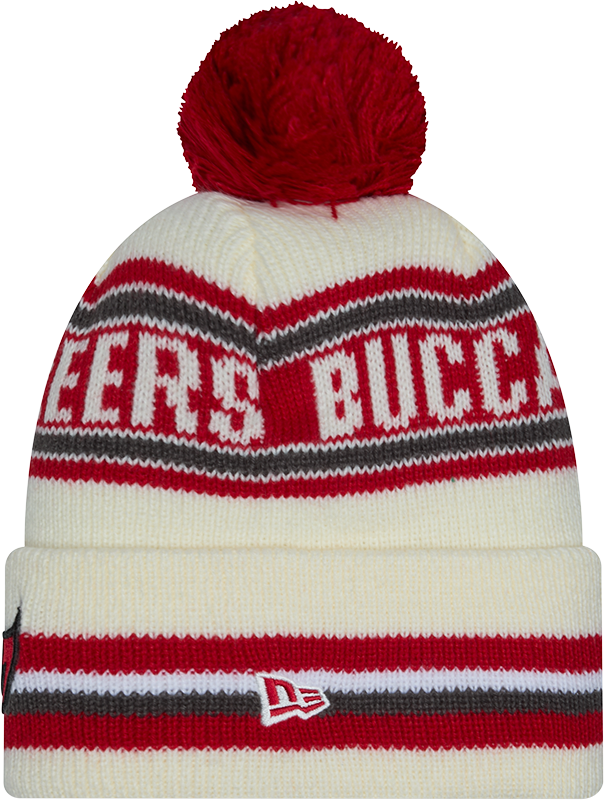 Tampa Bay Buccaneers 49ers New Era Off White Knit Classic Cuffed Pom Knit product image 2, provided for visual reference and