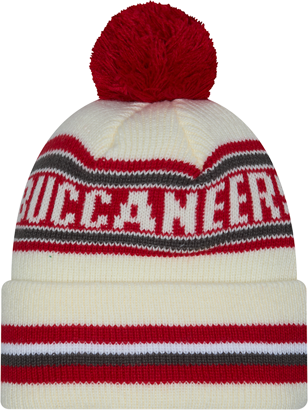 Tampa Bay Buccaneers 49ers New Era Off White Knit Classic Cuffed Pom Knit product image 3, provided for visual reference and