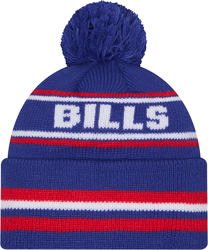 Buffalo Bills Blue New Era Knit Classic Cuffed Pom Knit product image 2, provided for visual reference and product detail