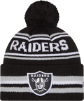 Las Vegas Raiders Black New Era Knit Classic Cuffed Pom Knit product image 1, provided for visual reference and product