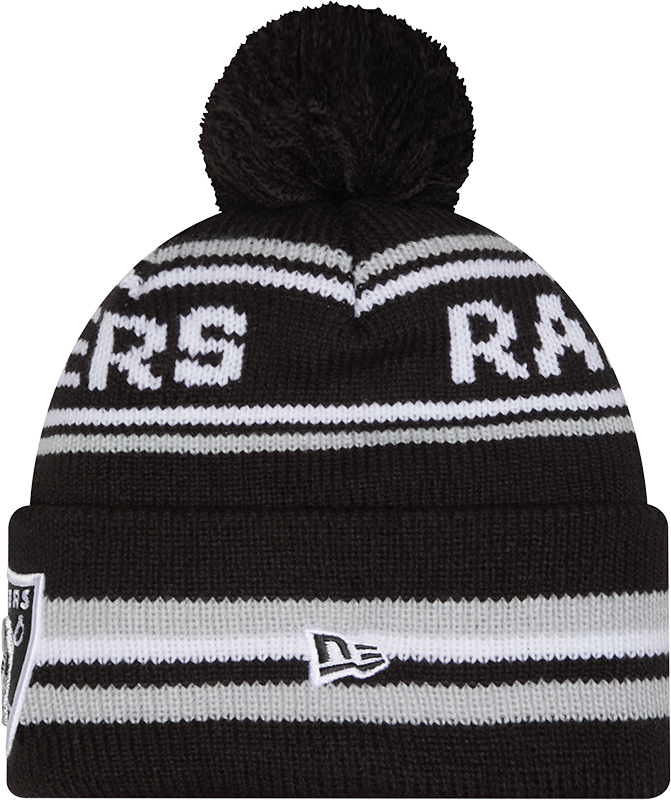 Las Vegas Raiders Black New Era Knit Classic Cuffed Pom Knit product image 2, provided for visual reference and product
