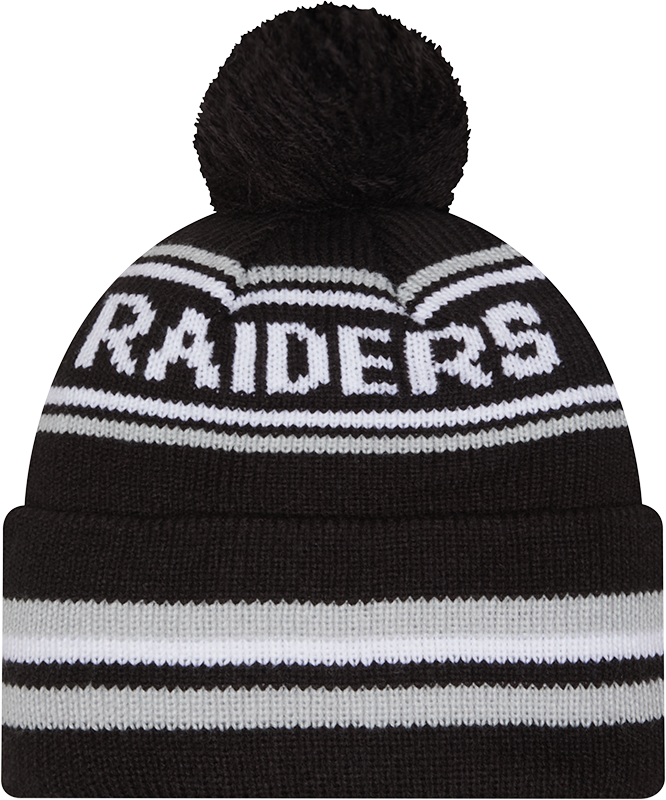 Las Vegas Raiders Black New Era Knit Classic Cuffed Pom Knit product image 3, provided for visual reference and product