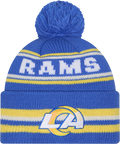 Los Angeles Rams New Era Knit Classic Cuffed Pom Knit product image 1, provided for visual reference and product detail