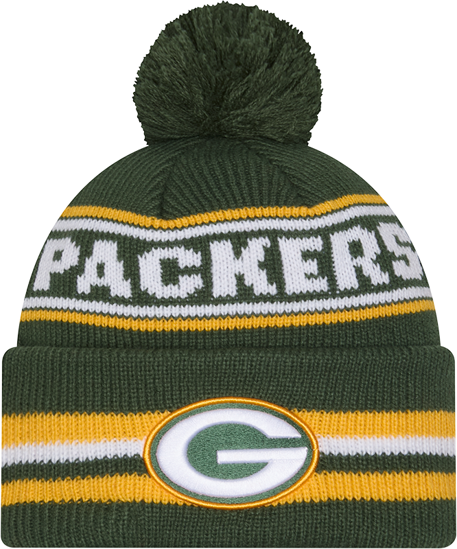 Green Bay Packers Green New Era Knit Classic Cuffed Pom Knit product image 1, provided for visual reference and product