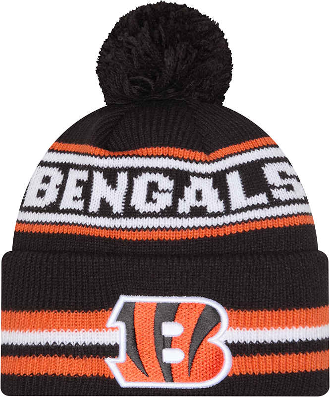 Cincinnati Bengals Black New Era Knit Classic Cuffed Pom Knit product image 1, provided for visual reference and product