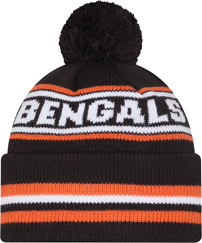 Cincinnati Bengals Black New Era Knit Classic Cuffed Pom Knit product image 2, provided for visual reference and product