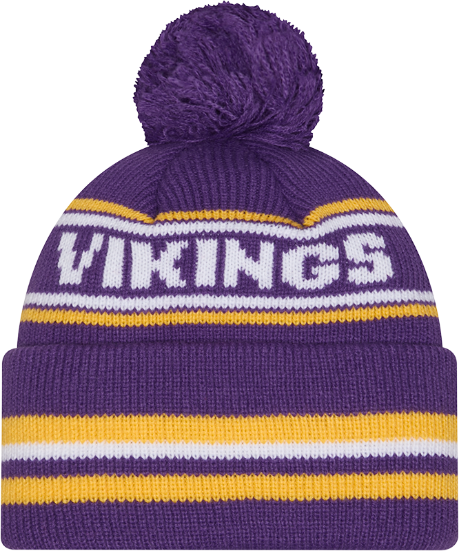 Minnesota Vikings Purple New Era Knit Classic Cuffed Pom Knit product image 3, provided for visual reference and product