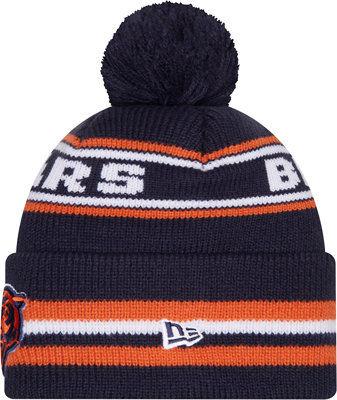 Chicago Bears Navy New Era Knit Classic Cuffed Pom Knit product image 2, provided for visual reference and product detail
