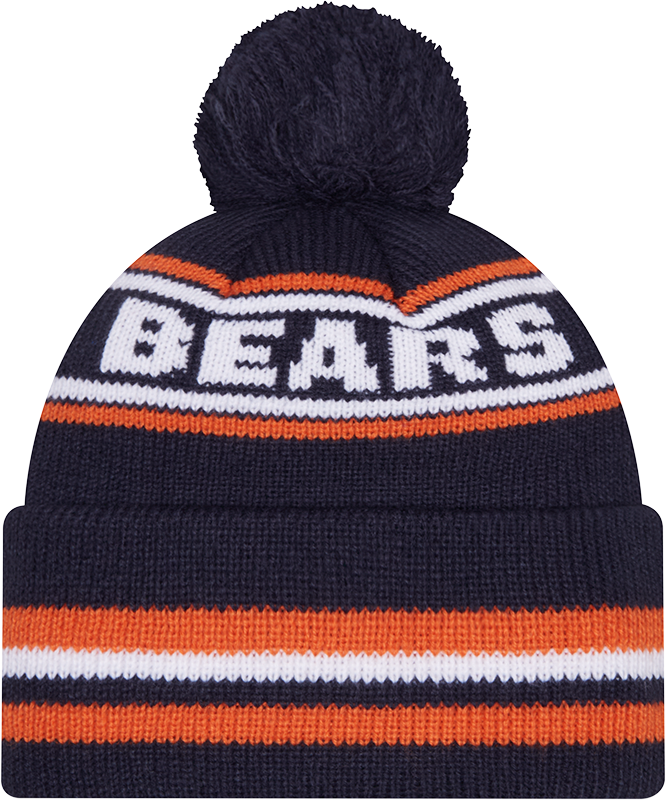 Chicago Bears Navy New Era Knit Classic Cuffed Pom Knit product image 3, provided for visual reference and product detail