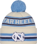 North Carolina Tar Heels New Era Knit Classic Cuffed Knit Hat with Pom -Cream product image 1, provided for visual reference