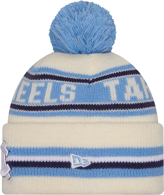 North Carolina Tar Heels New Era Knit Classic Cuffed Knit Hat with Pom -Cream product image 2, provided for visual reference