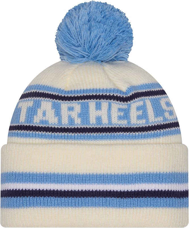 North Carolina Tar Heels New Era Knit Classic Cuffed Knit Hat with Pom -Cream product image 3, provided for visual reference