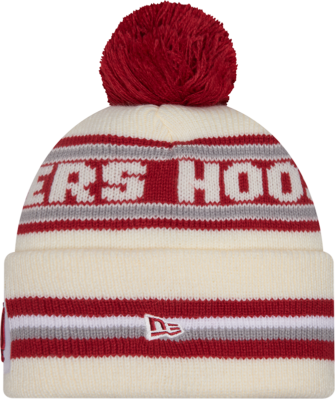 Indiana Hoosiers New Era Knit Classic Cuffed Knit Hat with Pom -Cream product image 2, provided for visual reference and