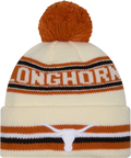 Texas Longhorns New Era Knit Classic Cuffed Knit Hat with Pom -Cream product image 1, provided for visual reference and