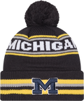 Michigan Wolverines New Era Knit Classic Cuffed Knit Hat with Pom -Navy product image 1, provided for visual reference and