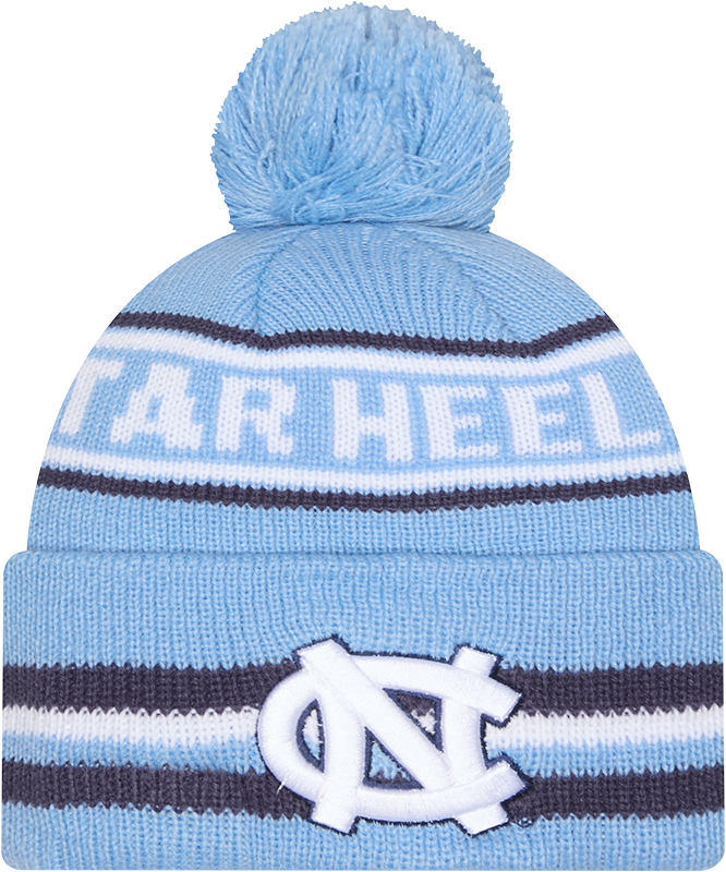 North Carolina Tar Heels New Era Classic Cuffed Knit Hat with Pom -Carolina Blue product image 1, provided for visual