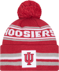 Indiana Hoosiers New Era Knit Classic Cuffed Knit Hat with Pom -Crimson product image 1, provided for visual reference and