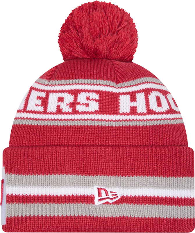 Indiana Hoosiers New Era Knit Classic Cuffed Knit Hat with Pom -Crimson product image 2, provided for visual reference and