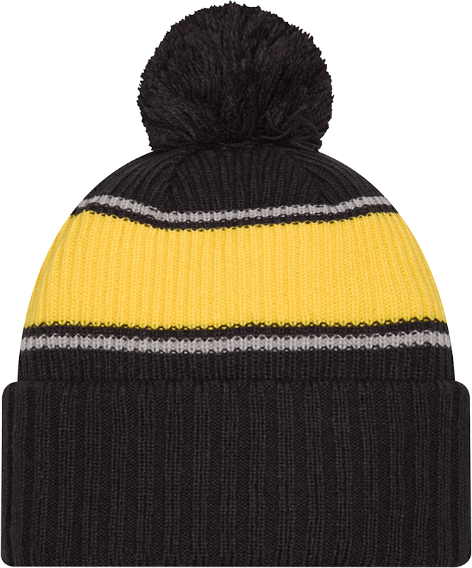 Michigan Wolverines New Era Bold Knit Cuffed Knit Hat with Pom - Navy product image 3, provided for visual reference and