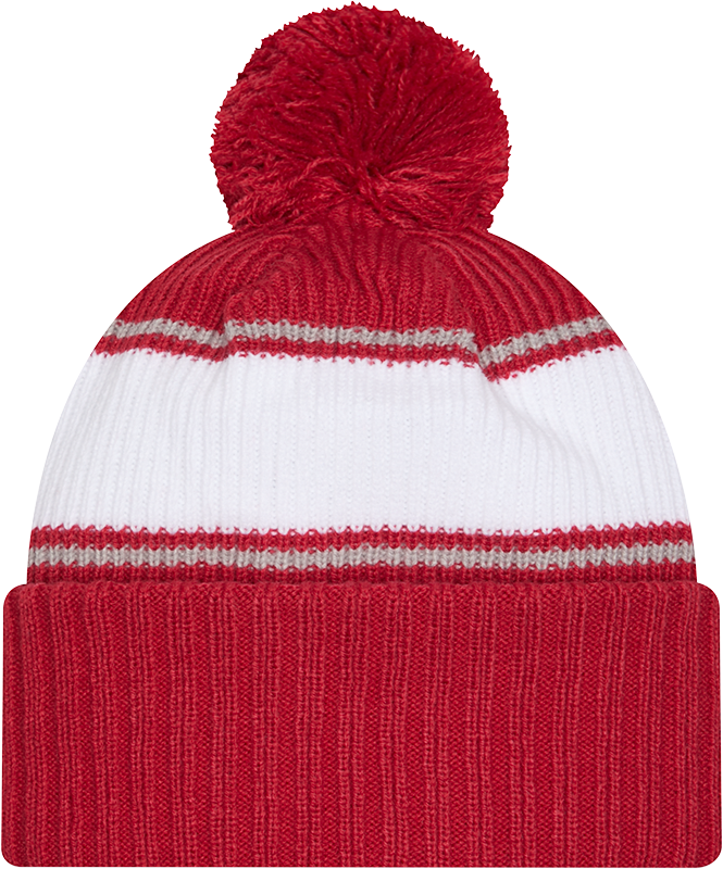 Indiana Hoosiers New Era Bold Knit Cuffed Knit Hat with Pom -Crimson product image 3, provided for visual reference and