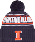Illinois Fighting Illini New Era Bold Knit Cuffed Knit Hat with Pom - Navy product image 1, provided for visual reference