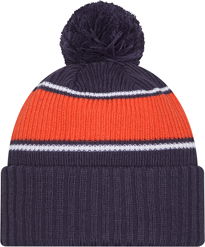 Illinois Fighting Illini New Era Bold Knit Cuffed Knit Hat with Pom - Navy product image 3, provided for visual reference