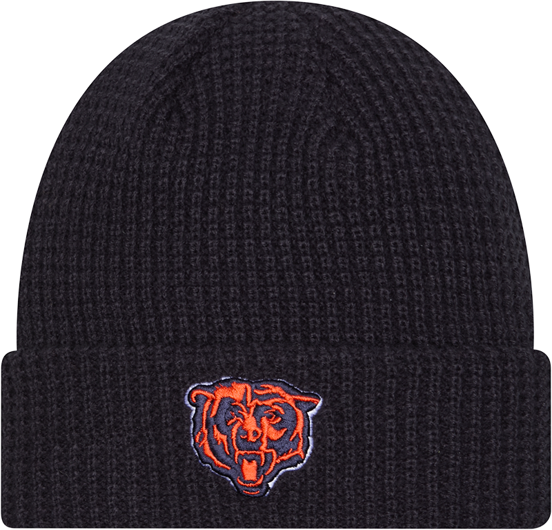 Chicago Bears Navy New Era Cuffed Waffle Knit product image 1, provided for visual reference and product detail review