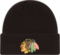 Chicago Blackhawks Black New Era Cuffed Waffle Knit product image 1, provided for visual reference and product detail review