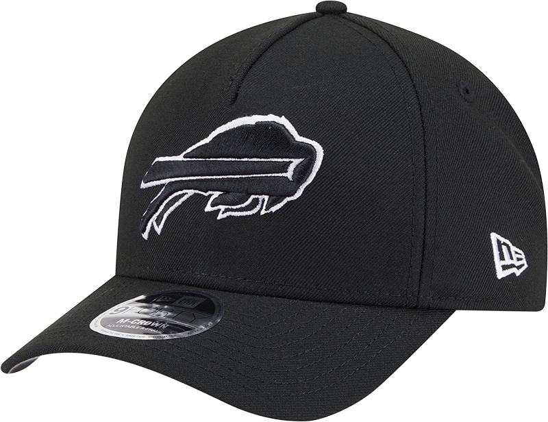 Buffalo Bills New Era Black & White Primary 9FORTY A-Frame M-Crown Adjustable Hat product image 1, provided for visual