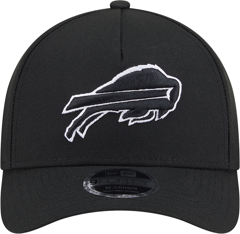 Buffalo Bills New Era Black & White Primary 9FORTY A-Frame M-Crown Adjustable Hat product image 2, provided for visual