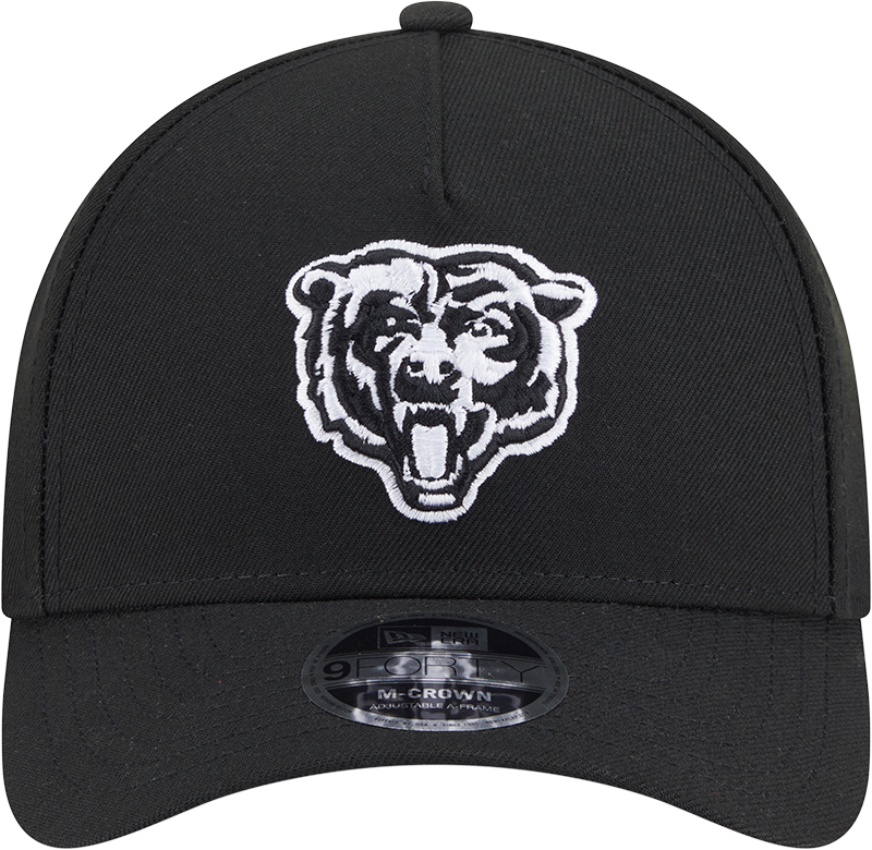 Chicago Bears New Era Black & White Primary 9FORTY A-Frame M-Crown Adjustable Hat product image 2, provided for visual