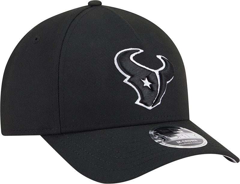 Houston Texans New Era Black & White Primary 9FORTY A-Frame M-Crown Adjustable Hat product image 3, provided for visual