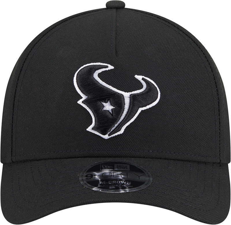 Houston Texans New Era Black & White Primary 9FORTY A-Frame M-Crown Adjustable Hat product image 2, provided for visual